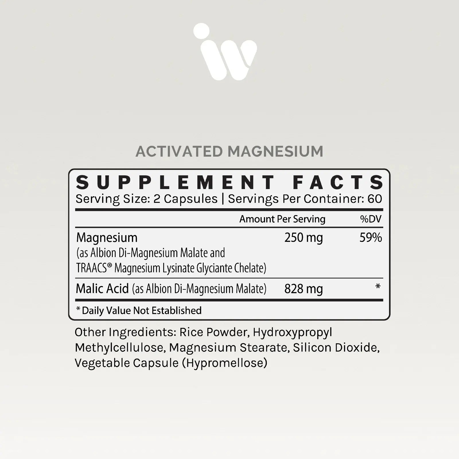Activated Magnesium Supplement Facts
