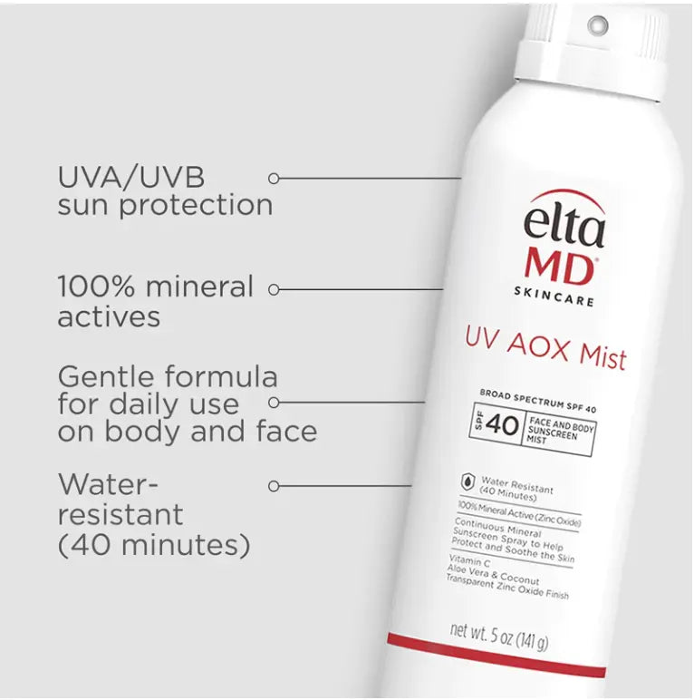 EltaMD UV AOX Mist Broad-Spectrum SPF 40 Sunscreen The Piazza Center for Advanced Skincare
