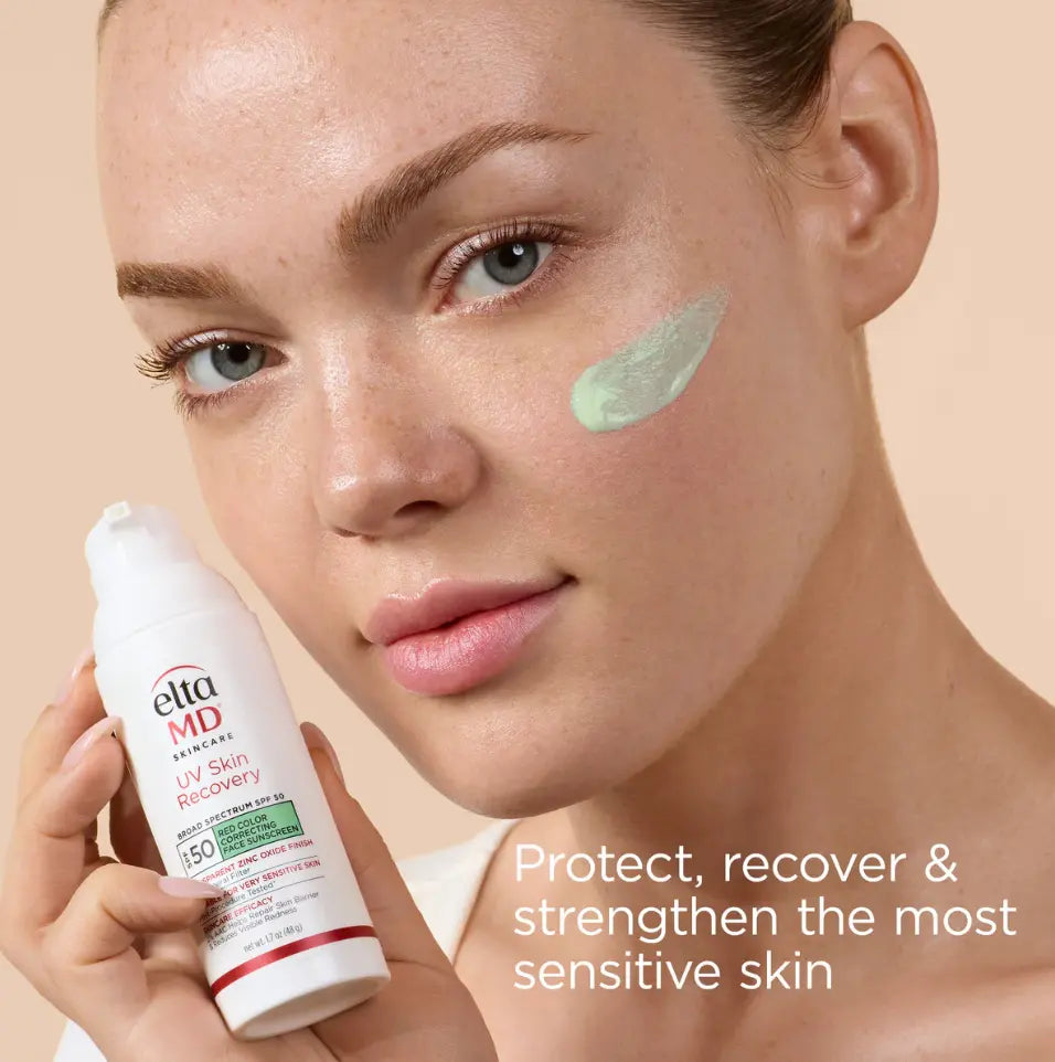 EltaMD UV Skin Recovery Broad-Spectrum SPF 50 red color correcting sunscreen for sensitive skin