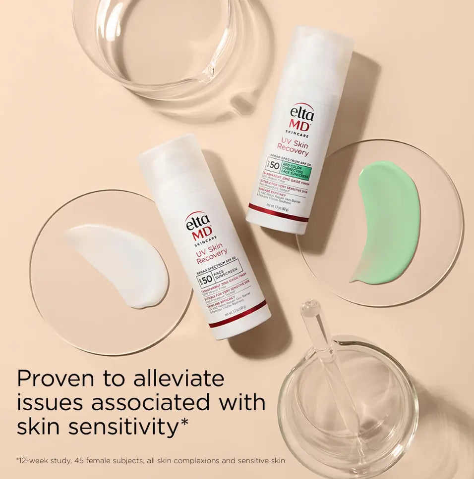 EltaMD UV Skin Recovery Broad-Spectrum SPF 50 red color correcting sunscreen for sensitive skin
