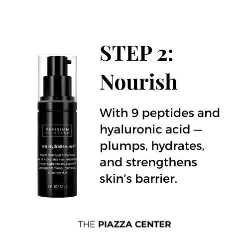 Image of Revison HA HydraSerum Moisturizer with product benefits