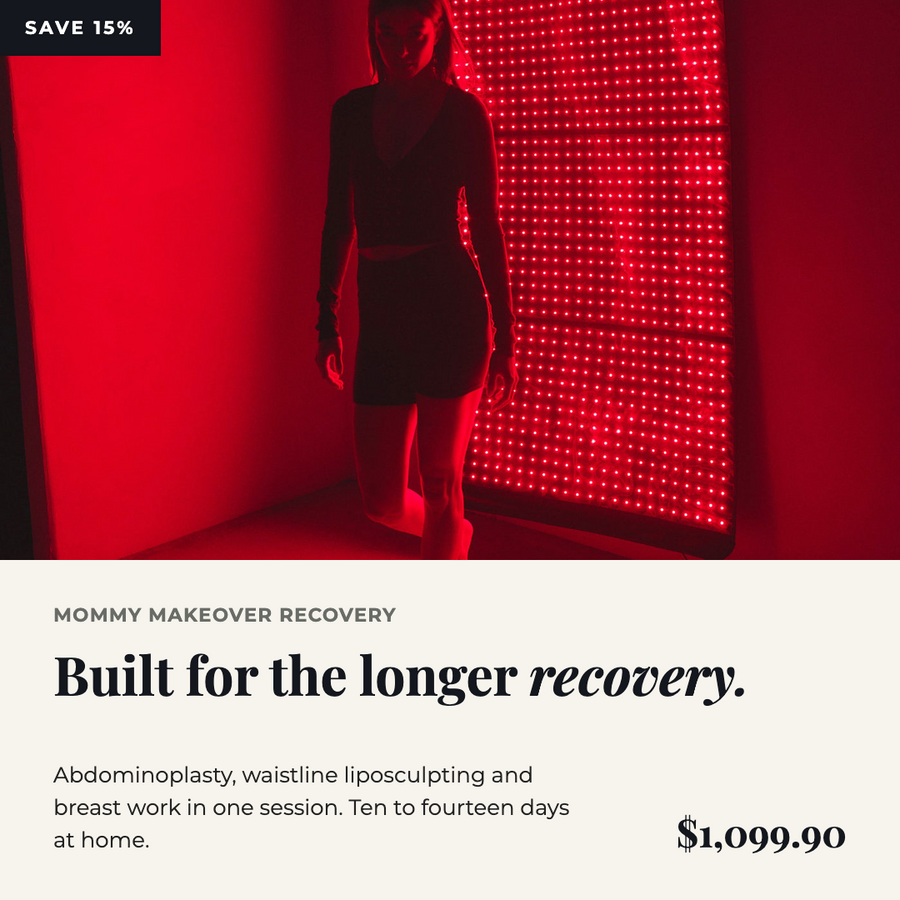 Mommy makeover recovery kit — red light mat, Silagen Scar Gel SPF 30 and Stamets7, Austin TX