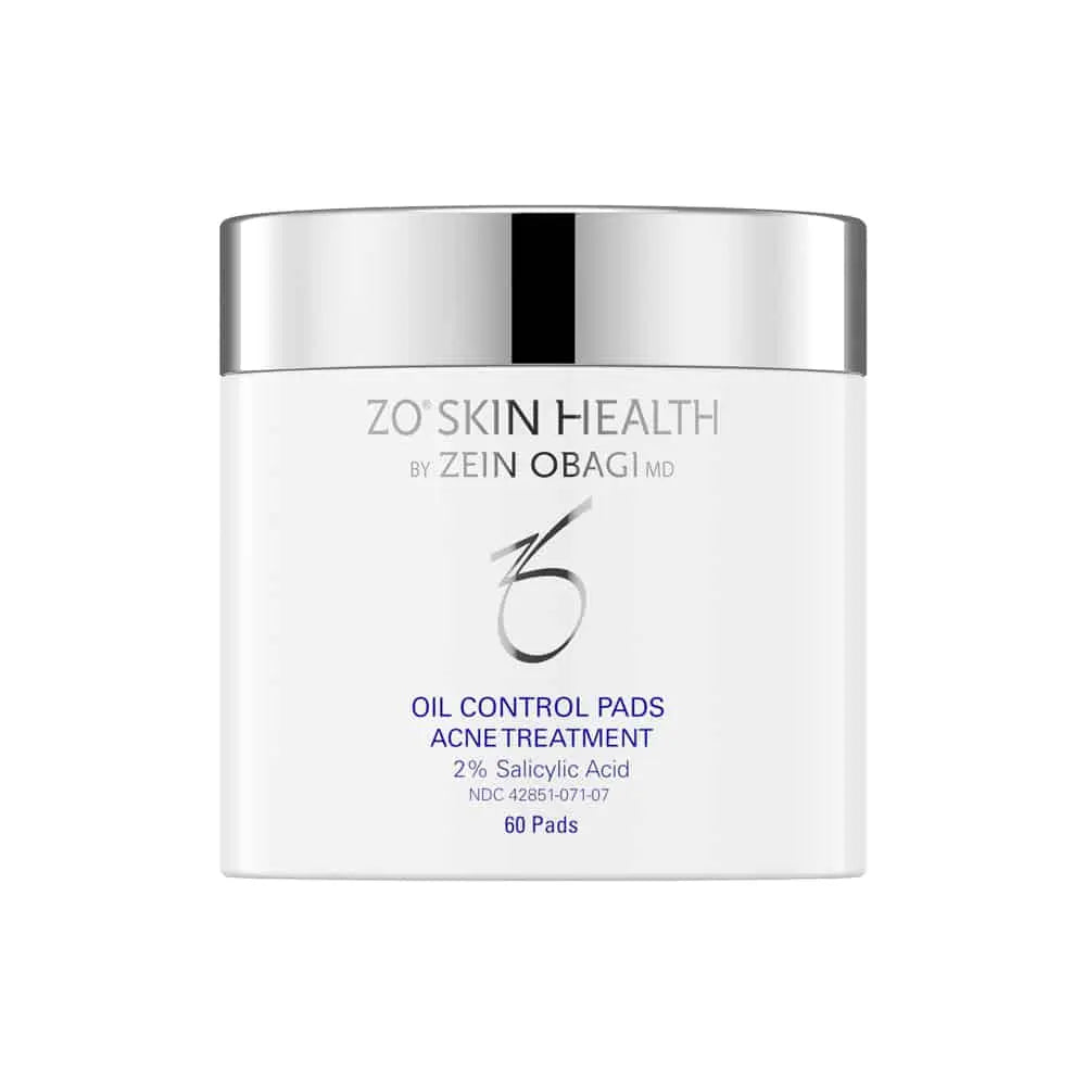 Jar of 60 ZO Skin Health Oil Control Pads acne treatment with 2% salicylic acid, formerly Cebatrol
