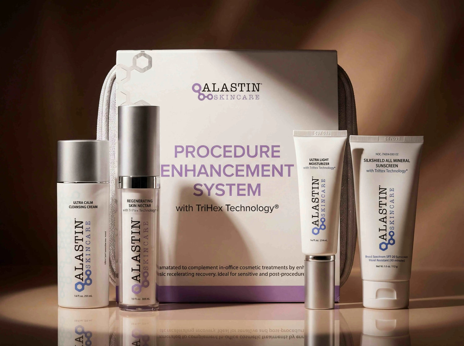 Alastin post procedure laser recovery kit with four bottles