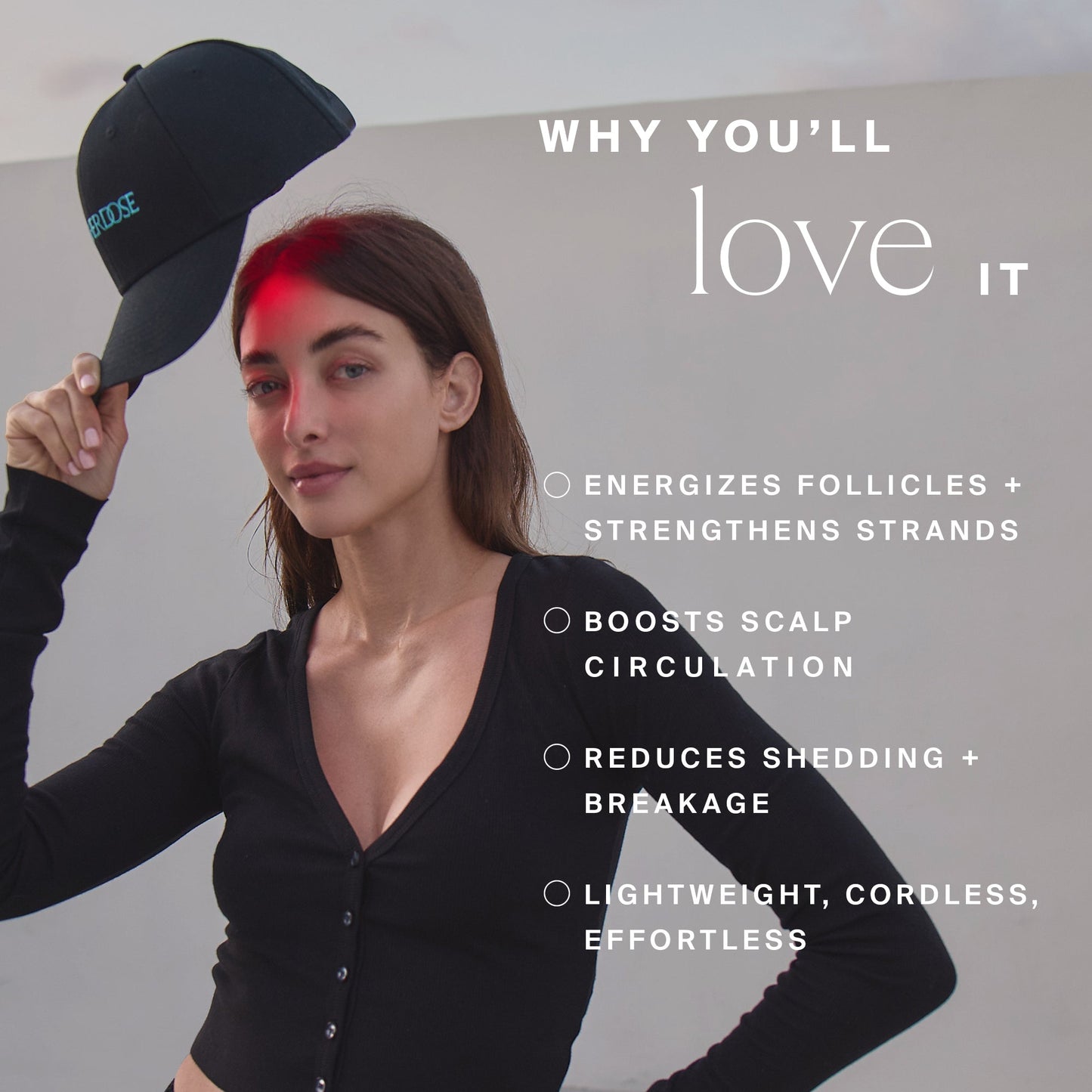 HigherDOSE Red Light Cap for Scalp Rejuvenation & Post-Op Hair Care