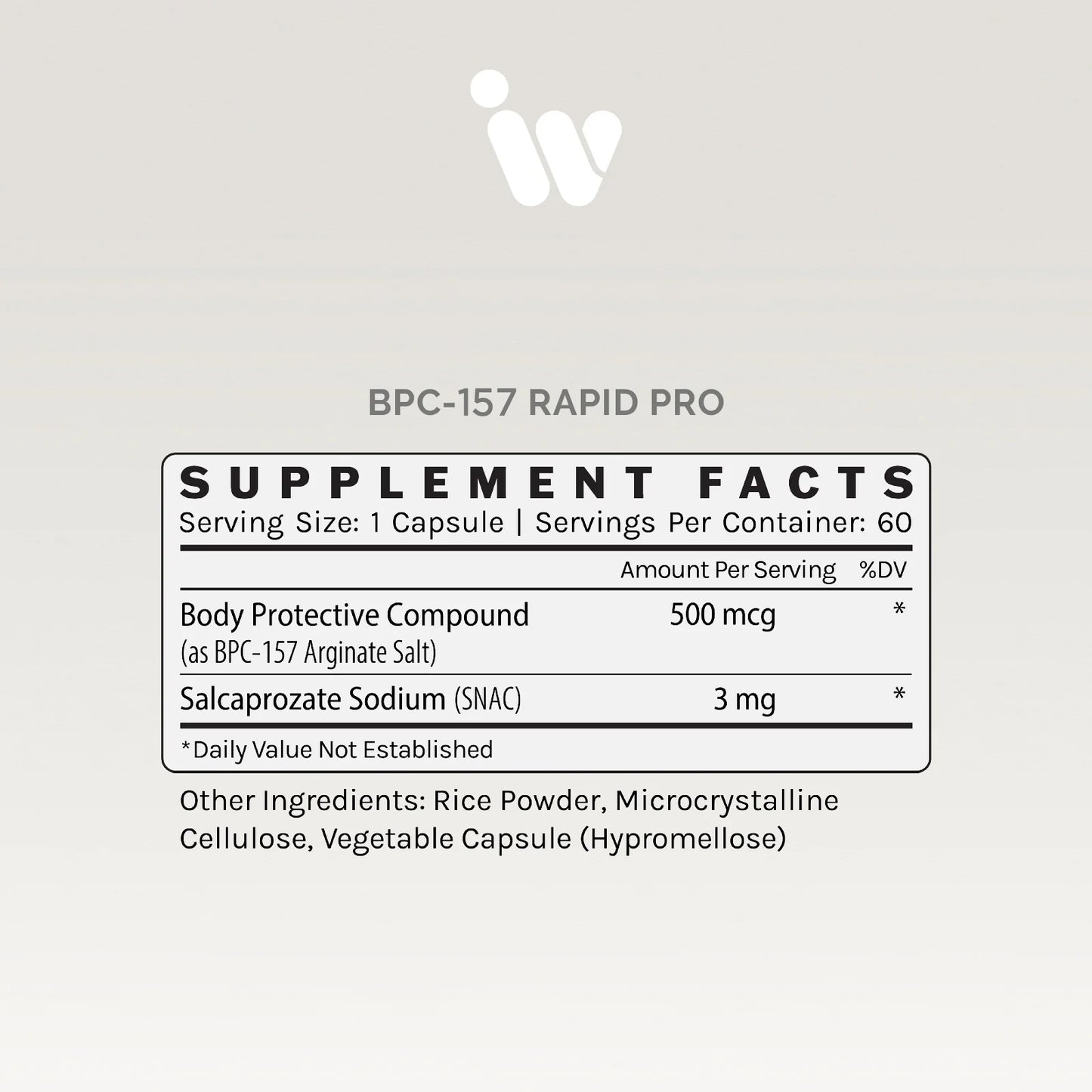 BPC-157 Supplement - 500mcg 60 Count