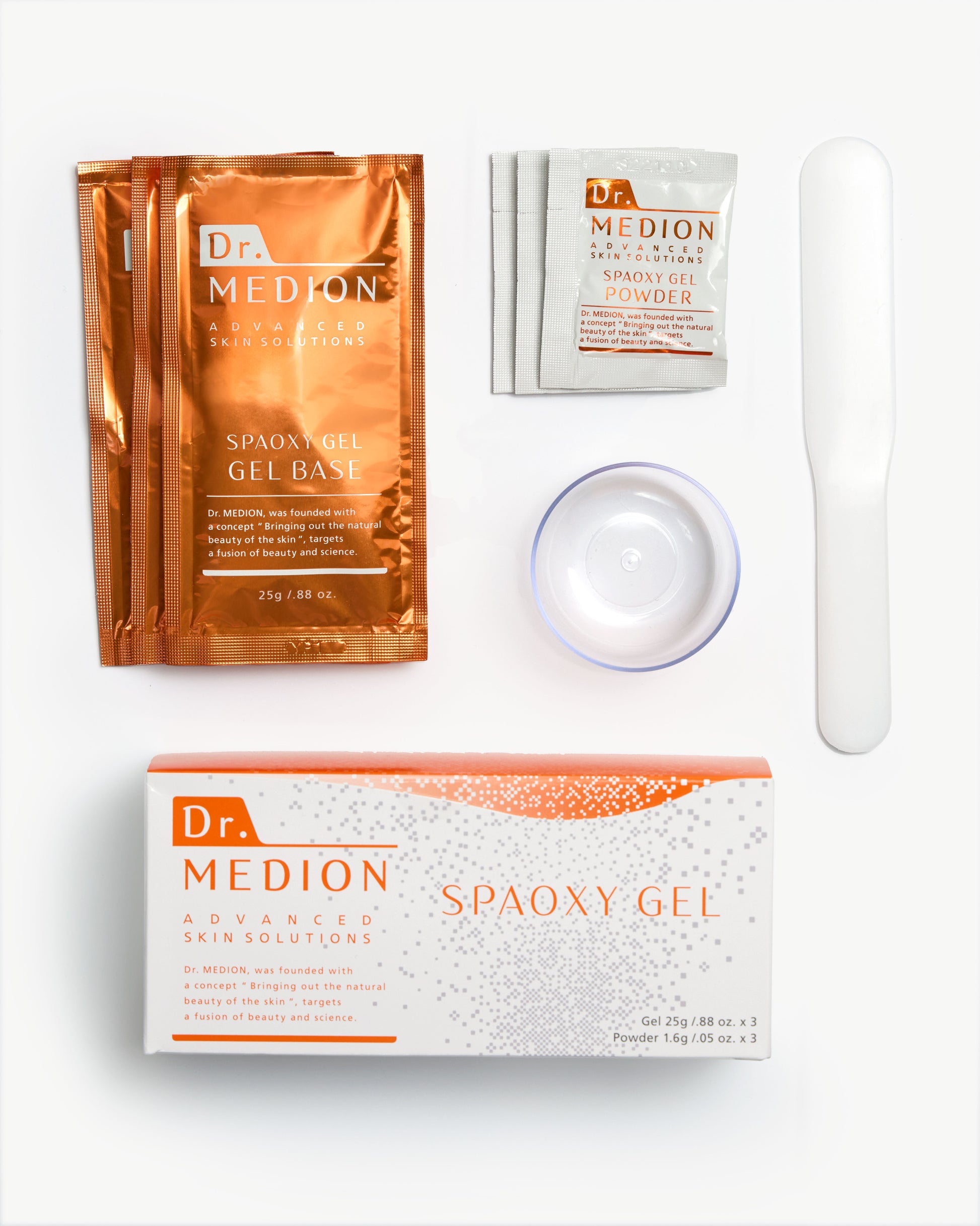 Dr Medion Packaging - Spaoxy Gel with spatula and box
