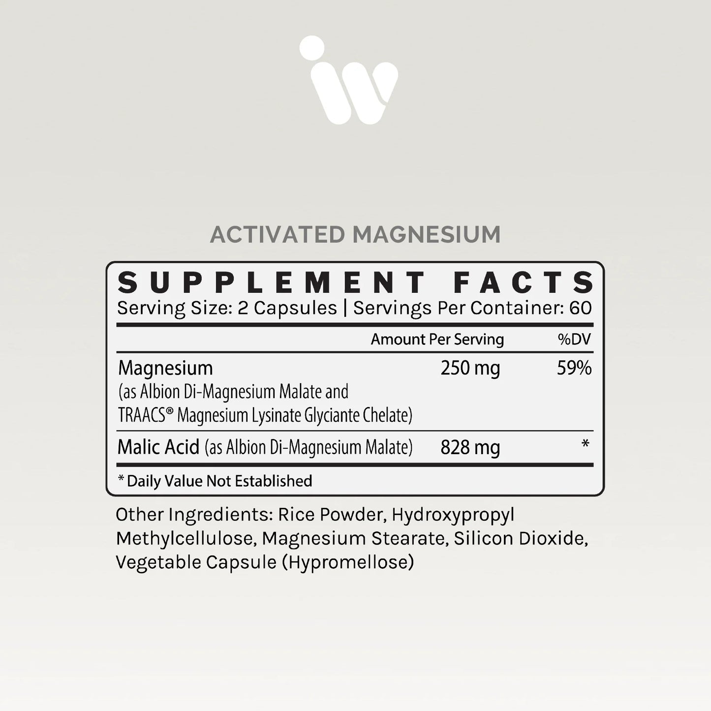 Activated Magnesium Supplement Facts