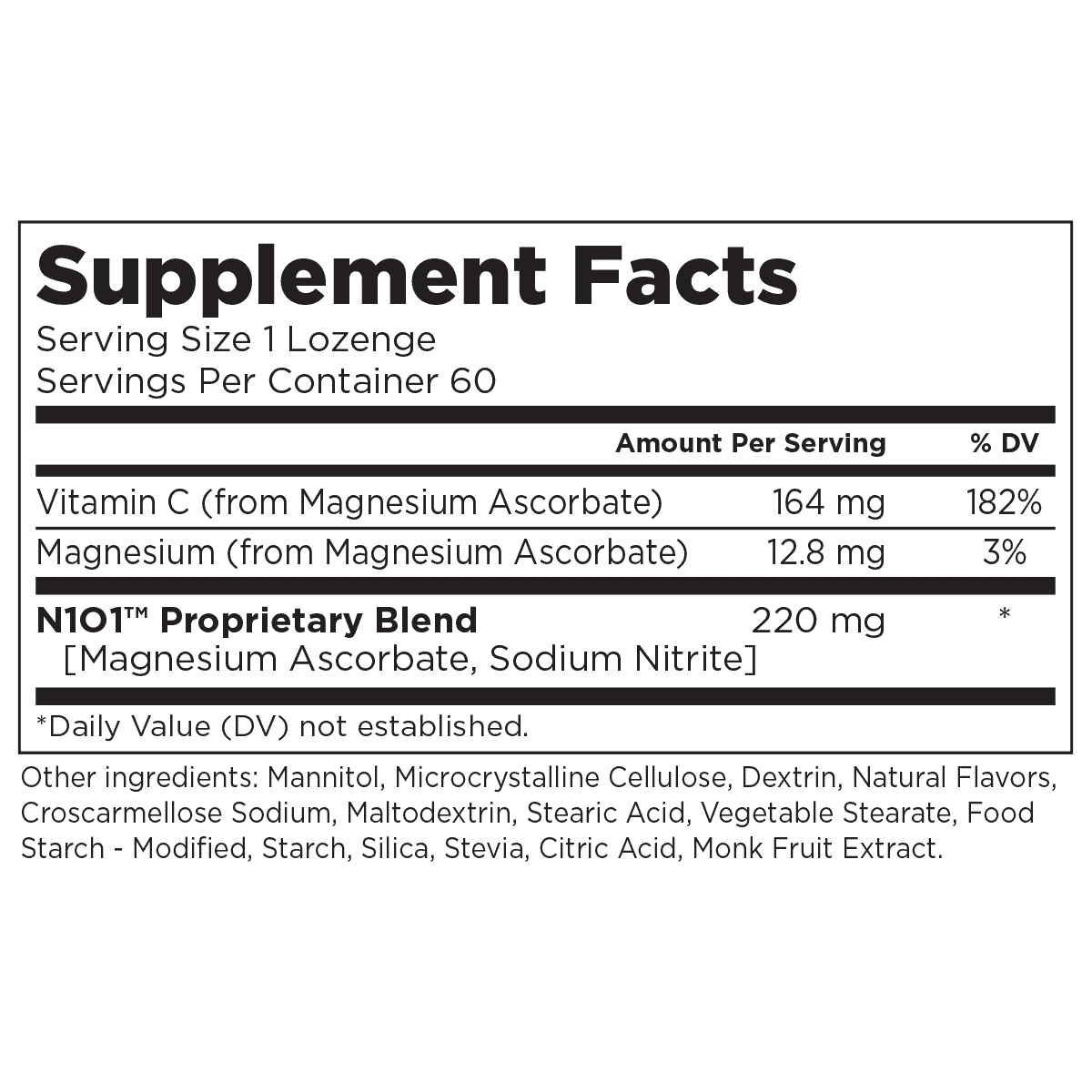 N1O1 Nitric Oxide NO2 Lozenges For Cardiovasular Health The Piazza Center for Advanced Skincare