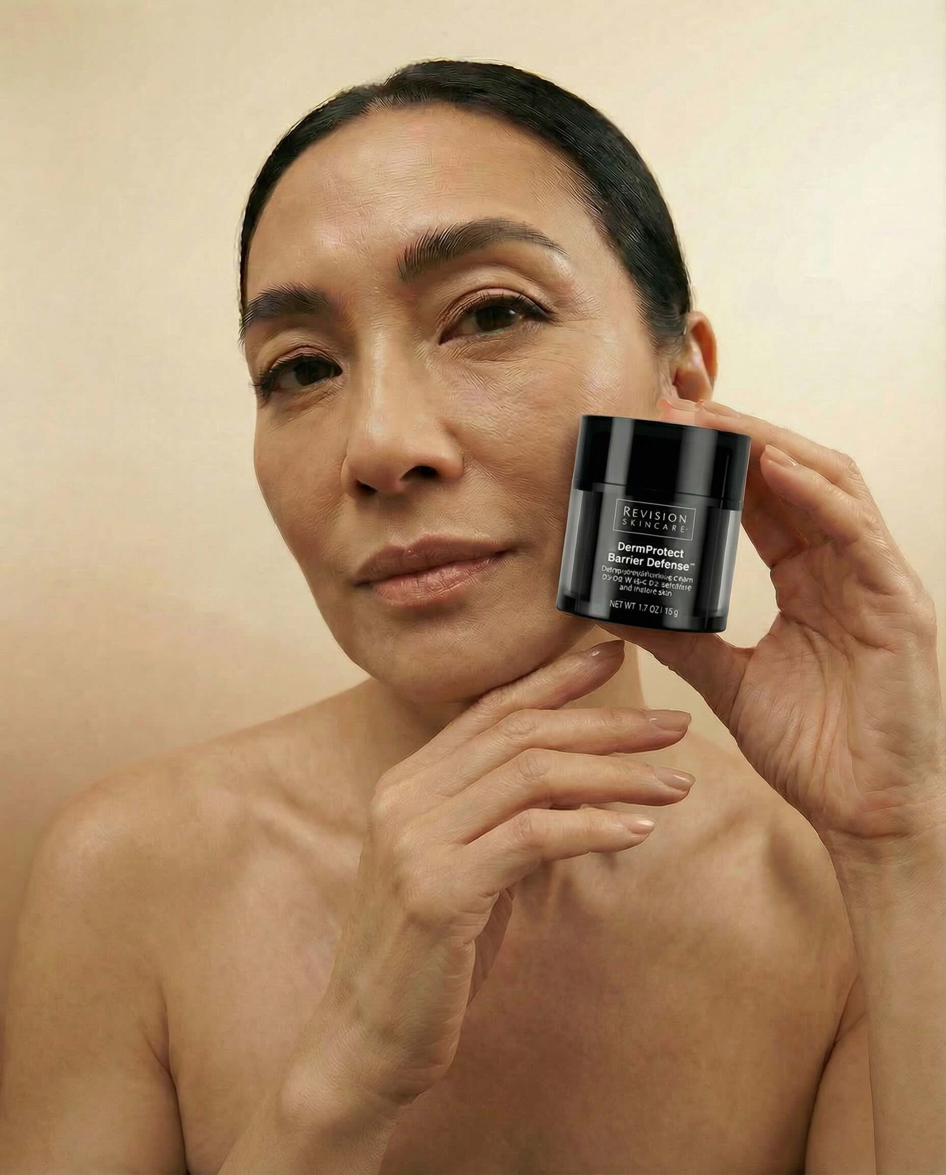 Alastin Dermprotect Barrier Defense With Female Model
