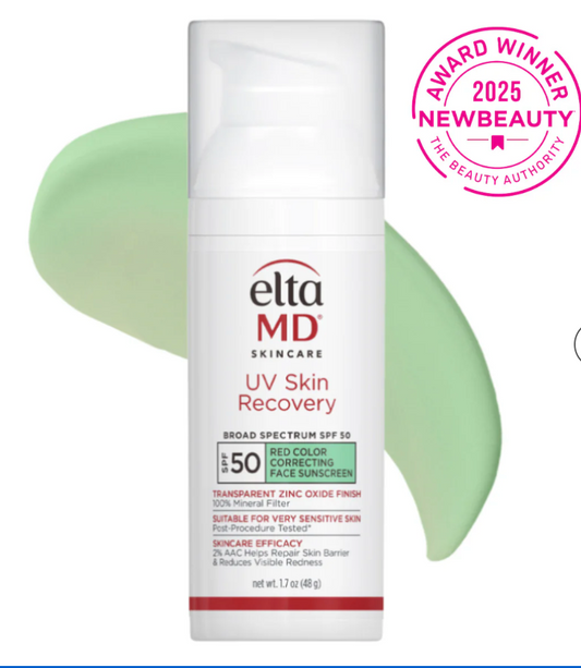 EltaMD UV Skin Recovery Broad-Spectrum SPF 50 red color correcting sunscreen for sensitive skin