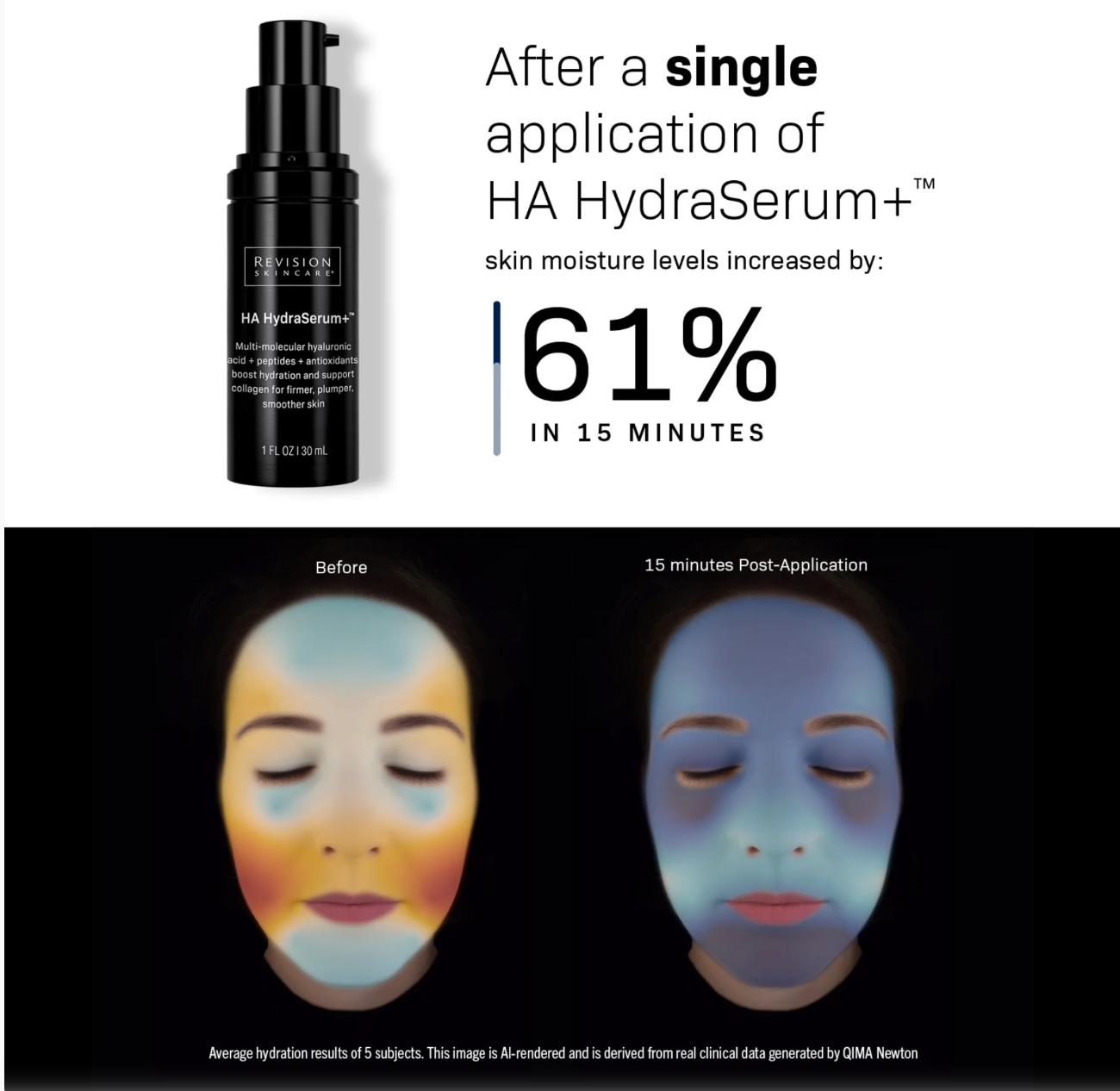 Revision HA Hydrating Serum bottle – professional hyaluronic acid serum for dry skin