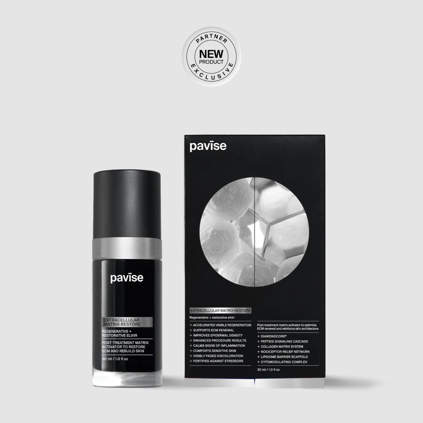 Pavise Extracellular Matrix Restore 30ml bottle and carton