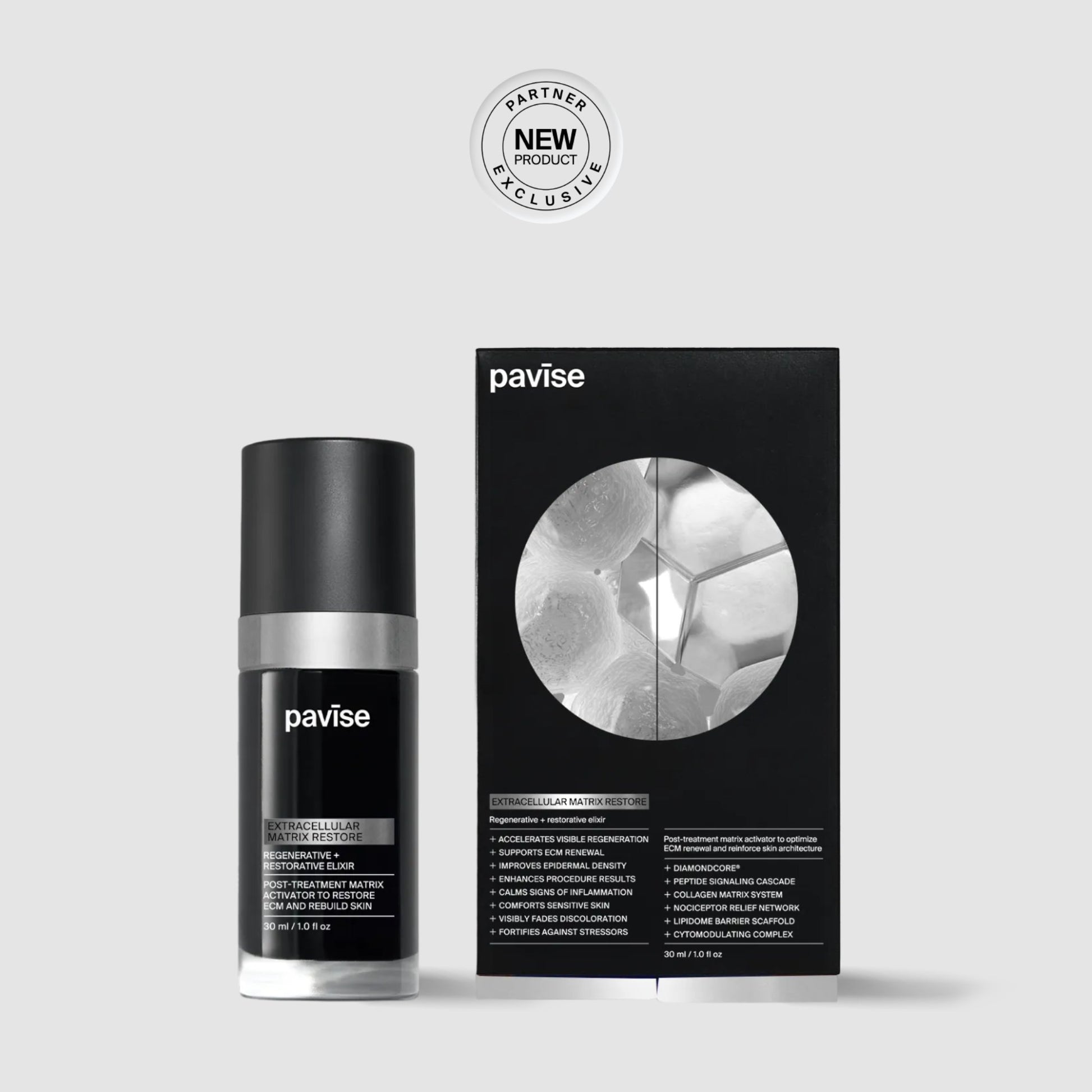Pavise Extracellular Matrix Restore 30ml bottle and carton