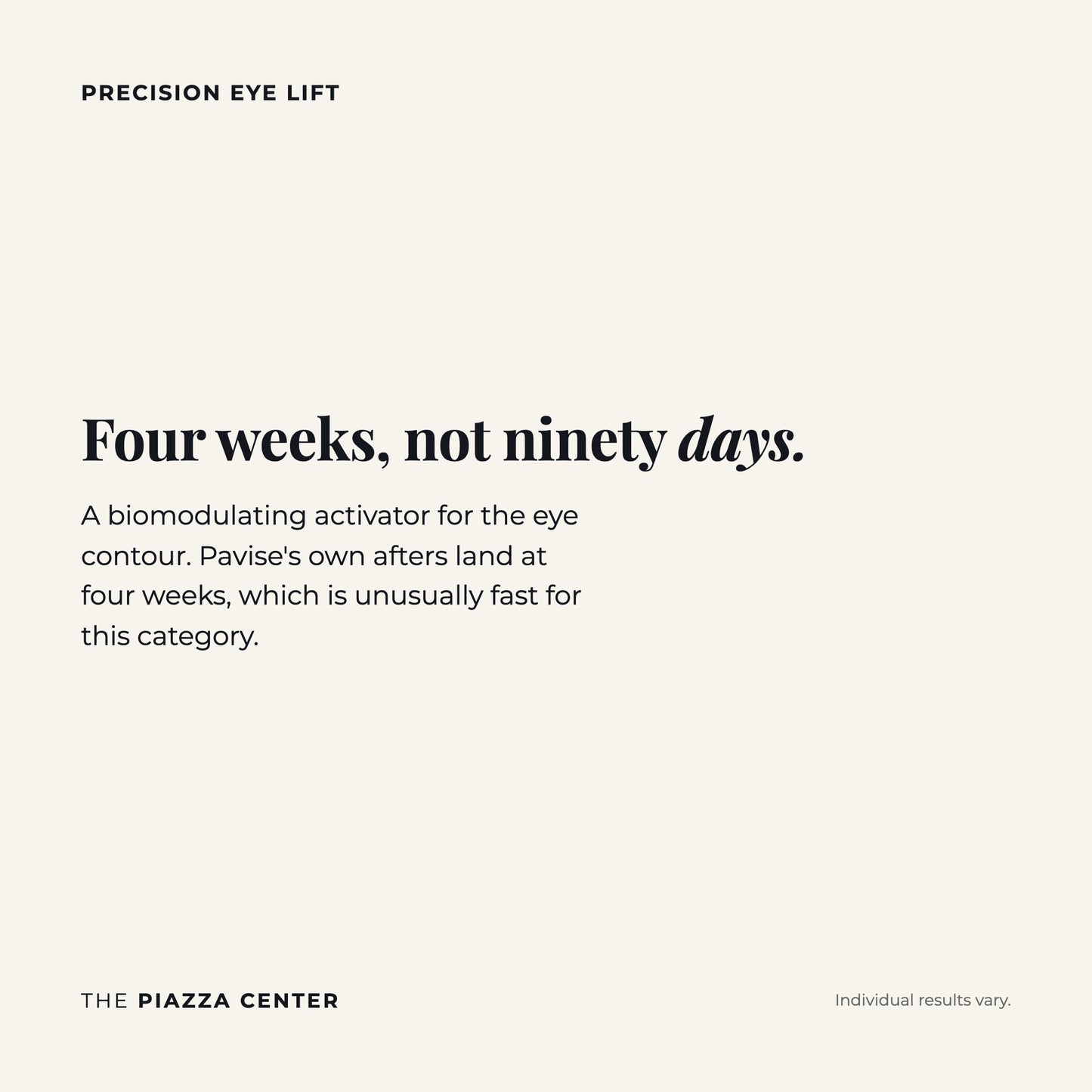 Precision Eye Lift, a regenerative and reconstructive eye concentrate